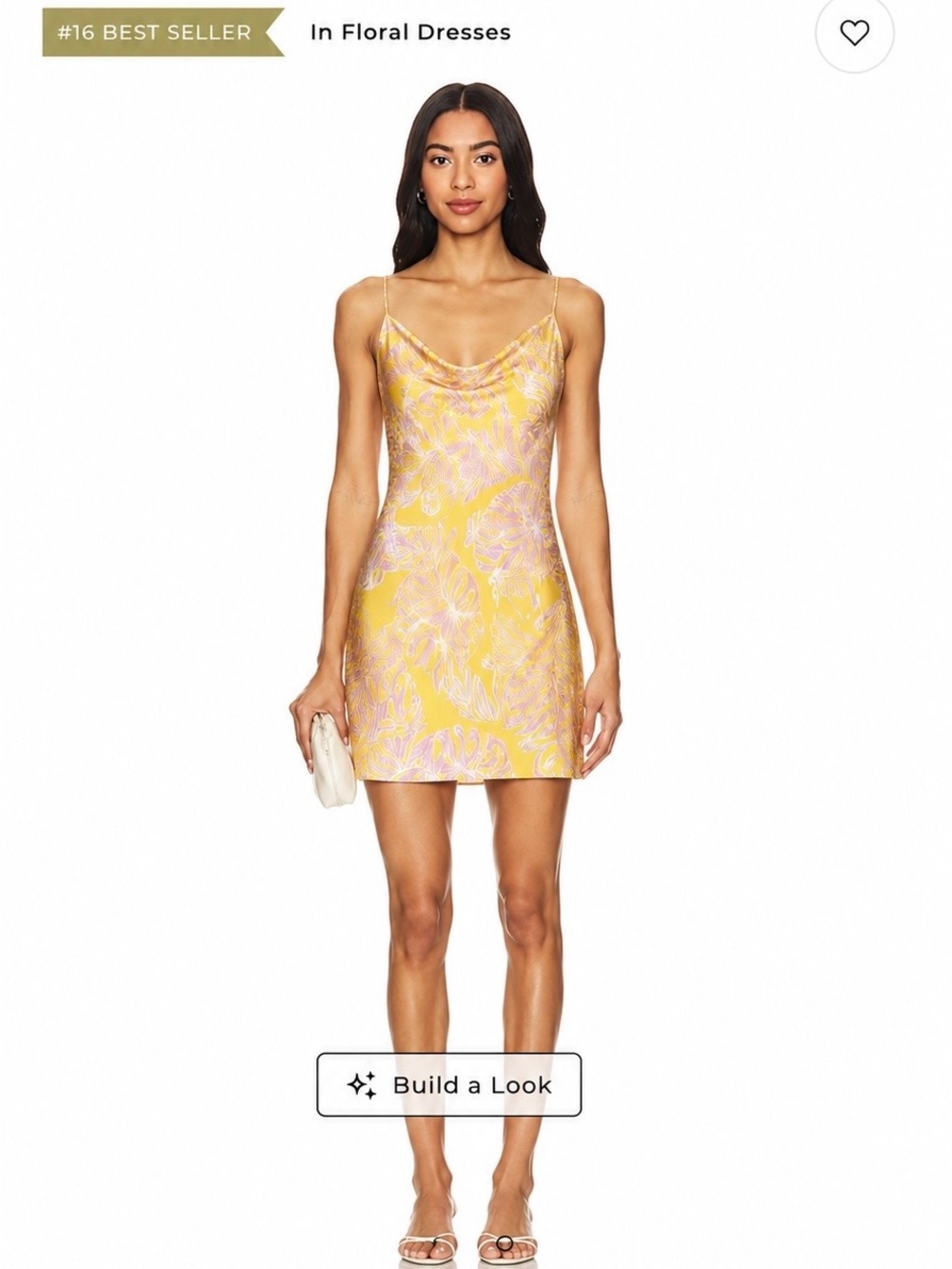 Silky Tropical Slip Dress with Pink Leaf Print